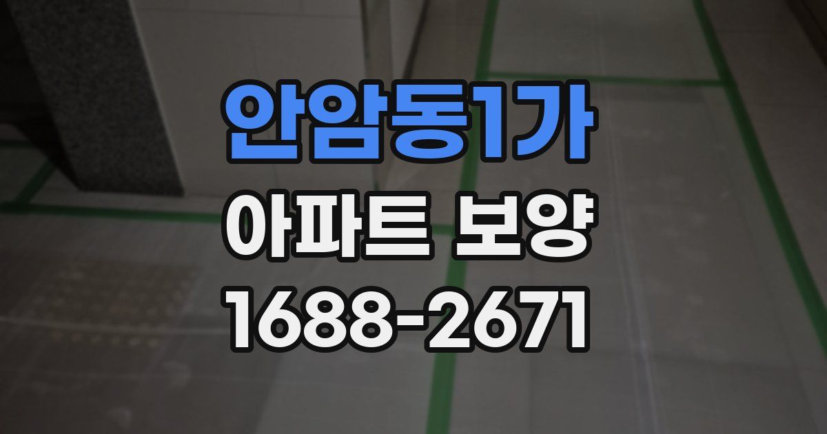 안암동1가 아파트 보양