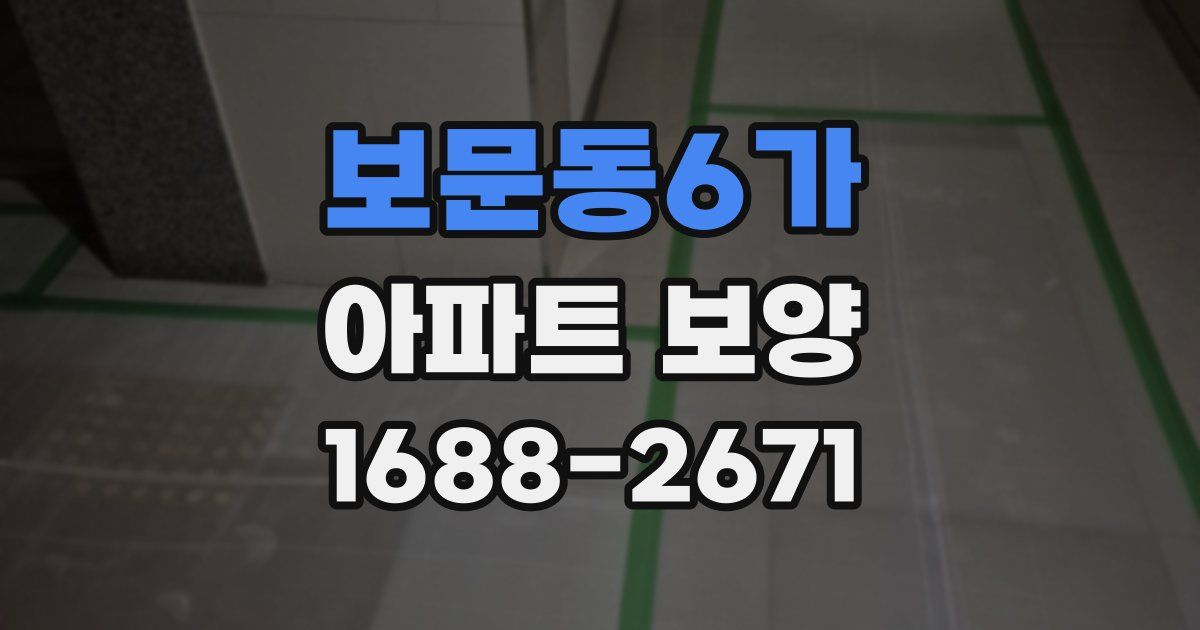 보문동6가 아파트 보양
