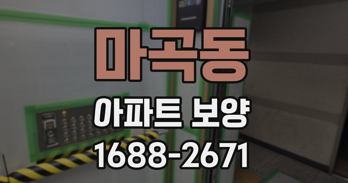 마곡동 아파트 보양