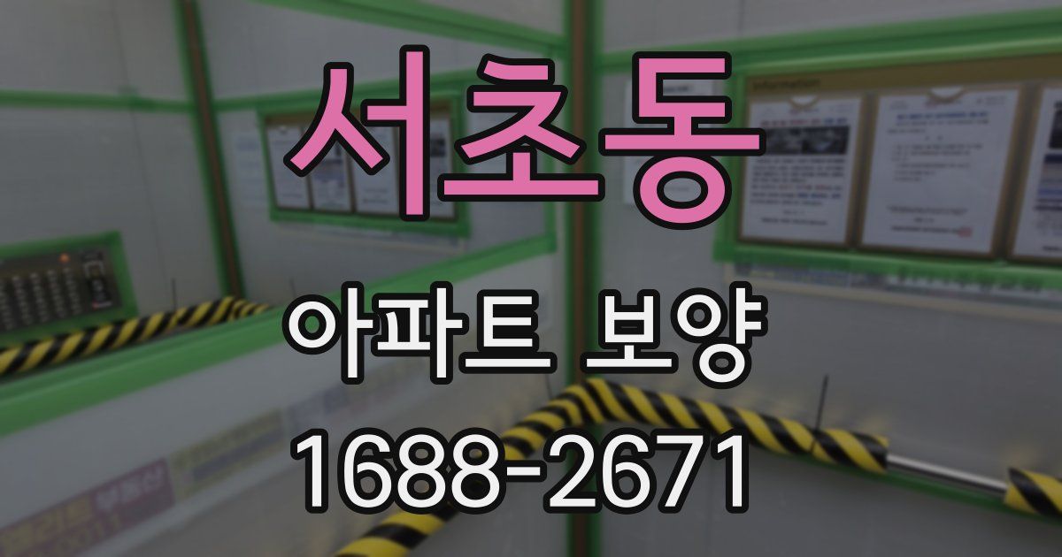 서초동 아파트 보양