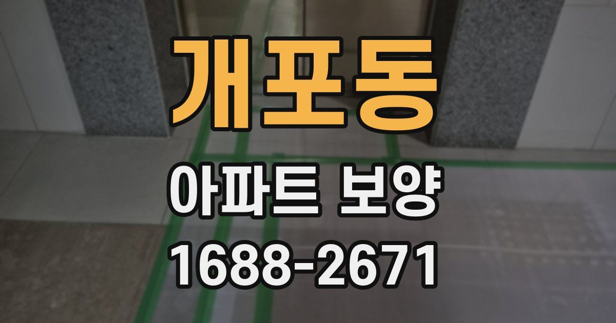 개포동 아파트 보양