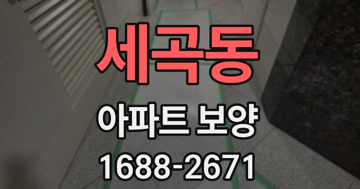 세곡동 아파트 보양