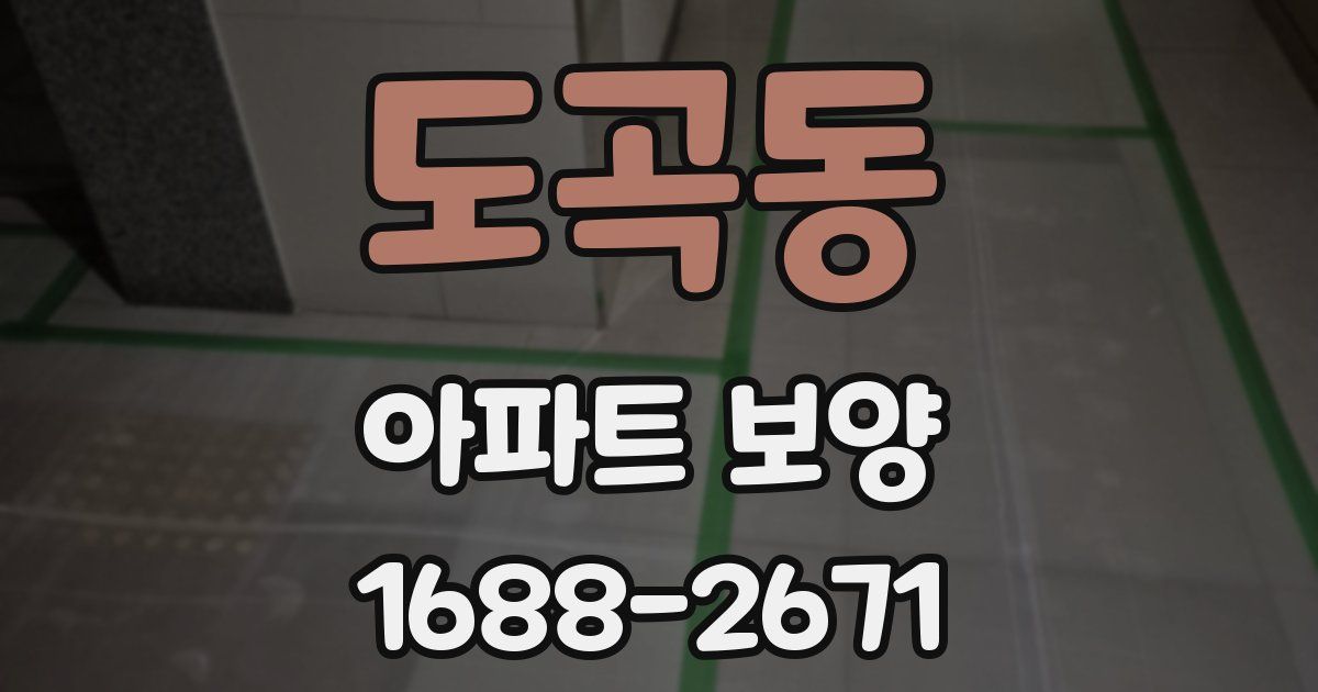 도곡동 아파트 보양