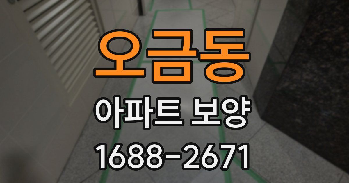 오금동 아파트 보양