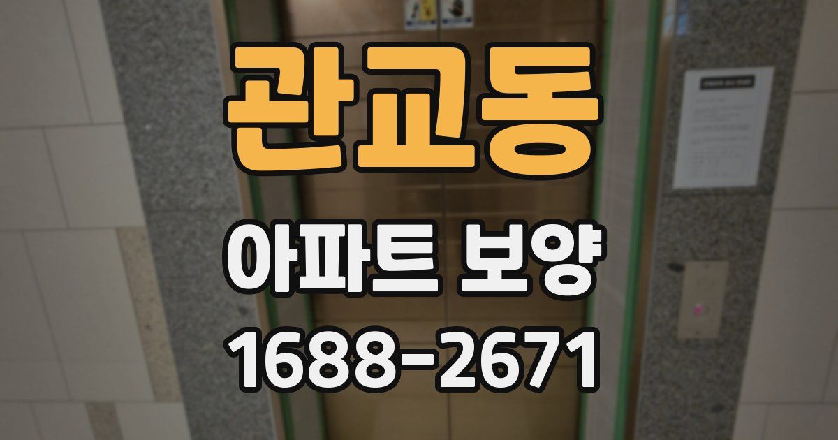 관교동 아파트 보양