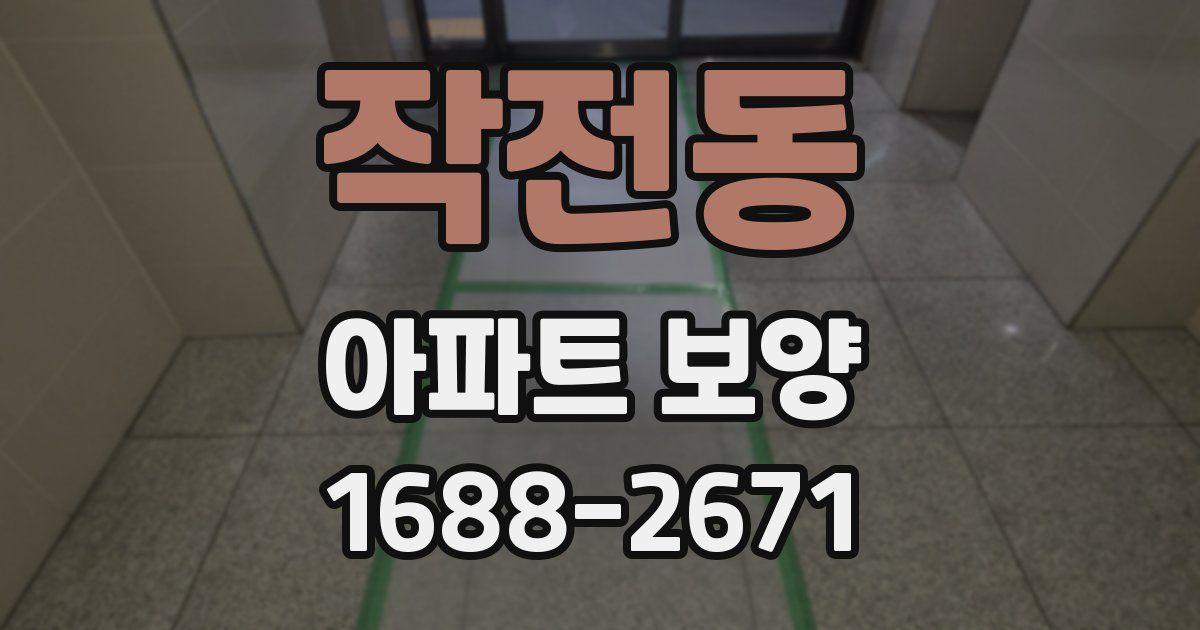 작전동 아파트 보양