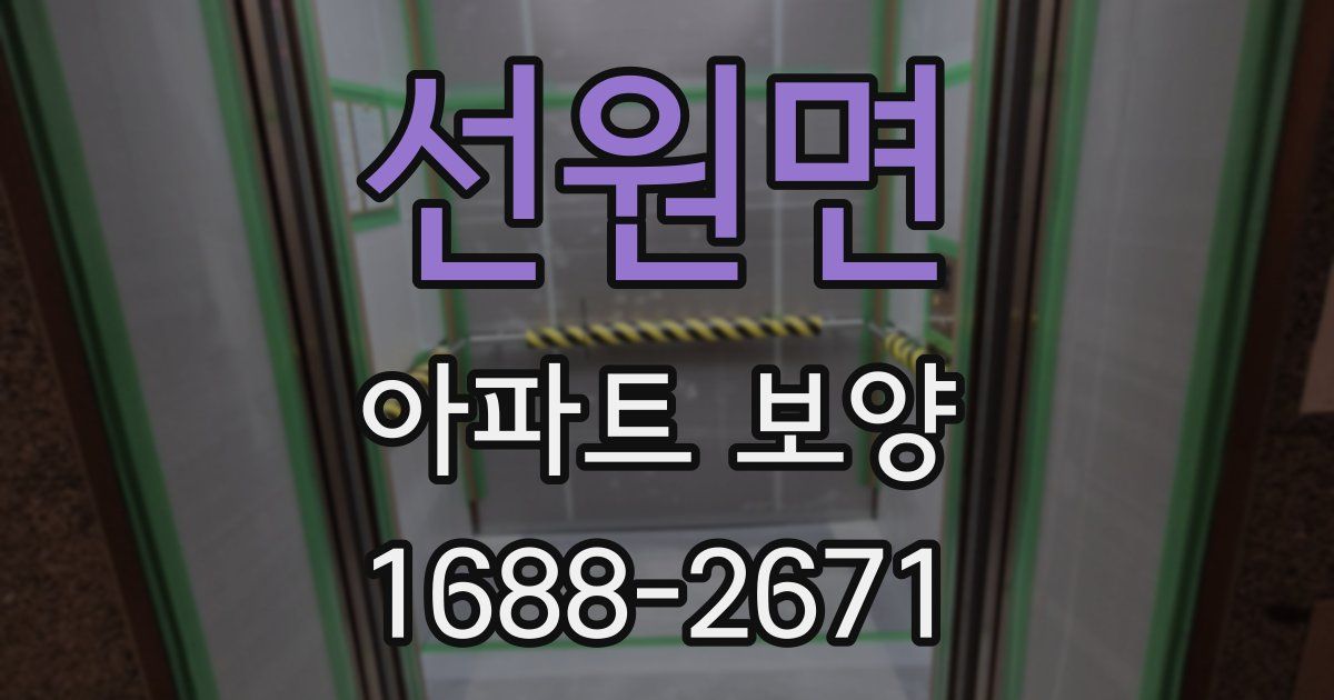 선원면 아파트 보양