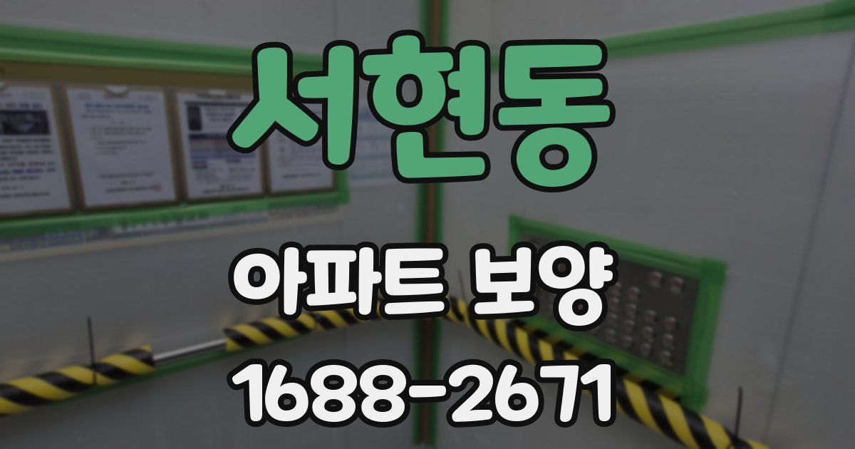 서현동 아파트 보양