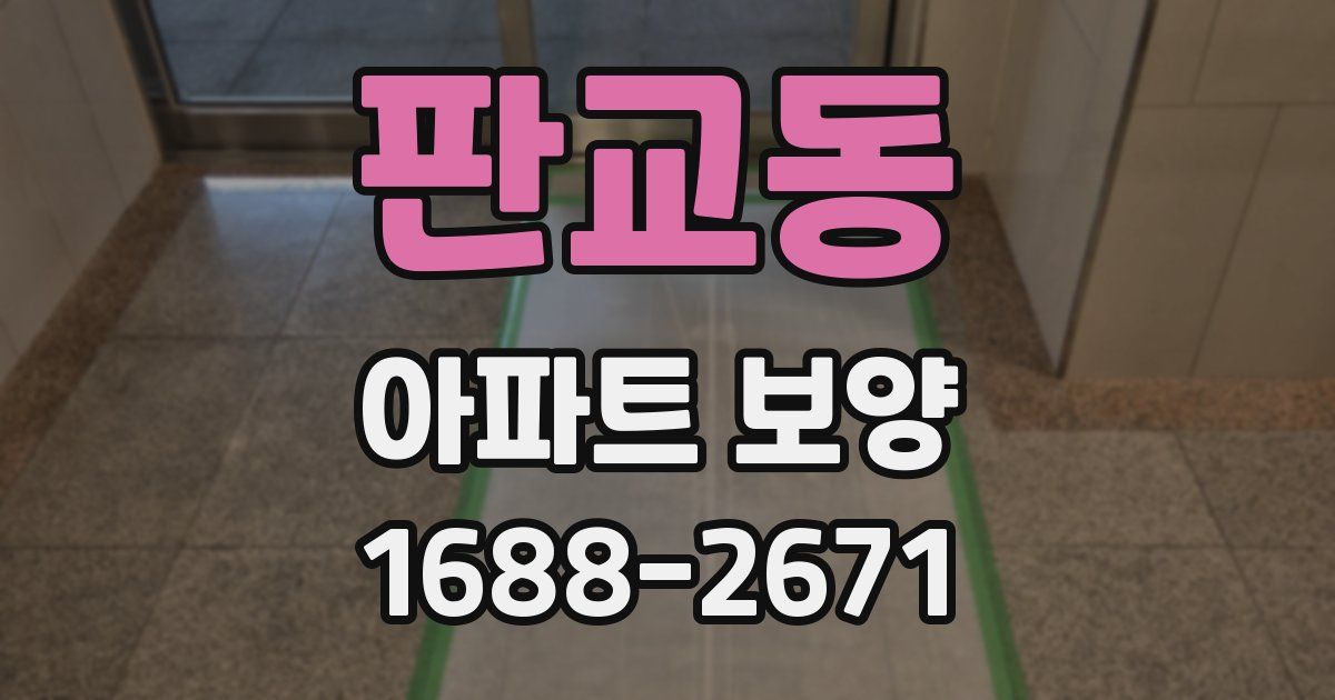 판교동 아파트 보양