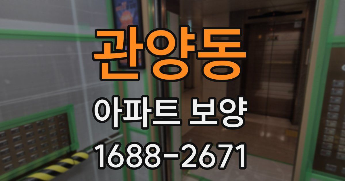 관양동 아파트 보양