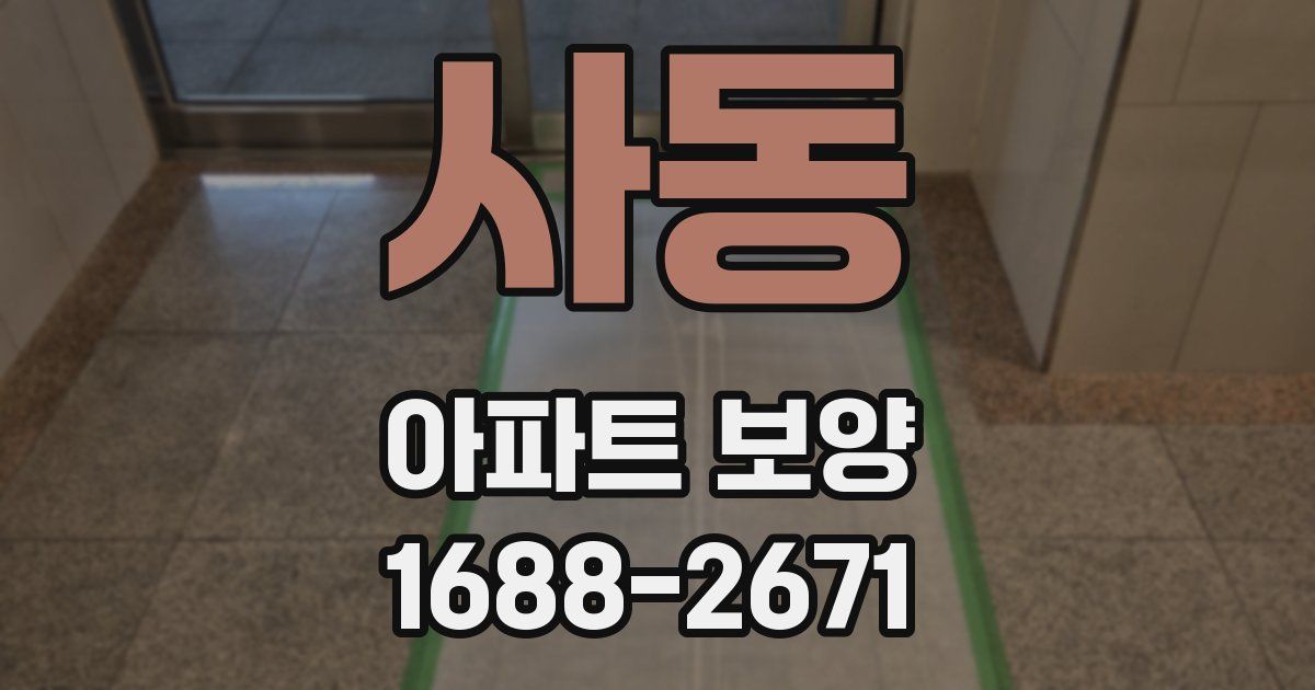 사동 아파트 보양