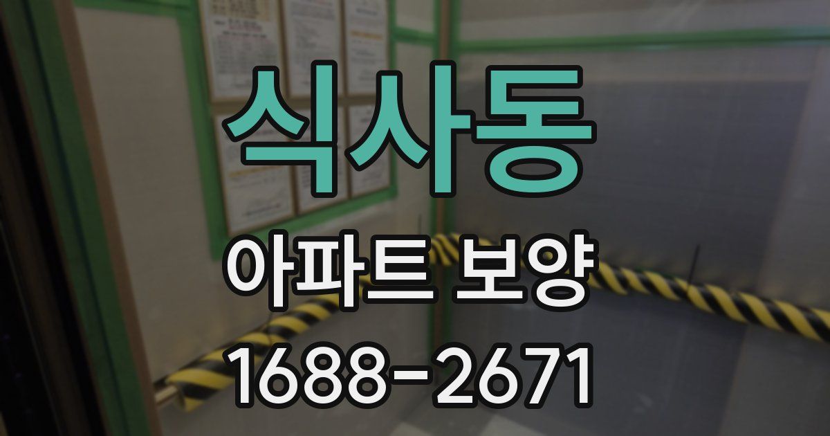 식사동 아파트 보양