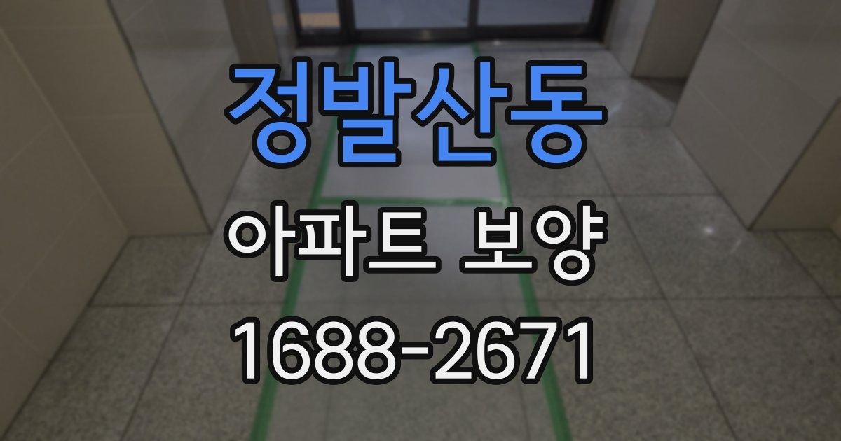 정발산동 아파트 보양