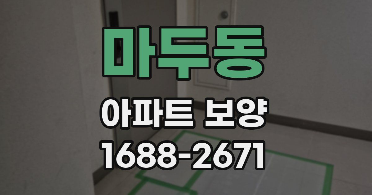 마두동 아파트 보양