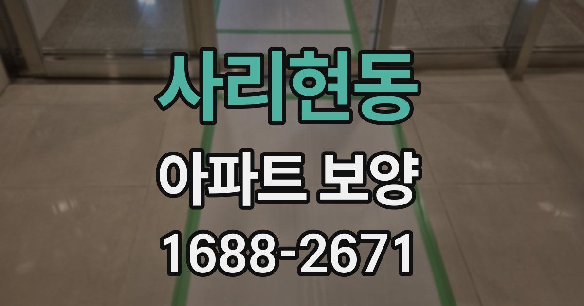 사리현동 아파트 보양