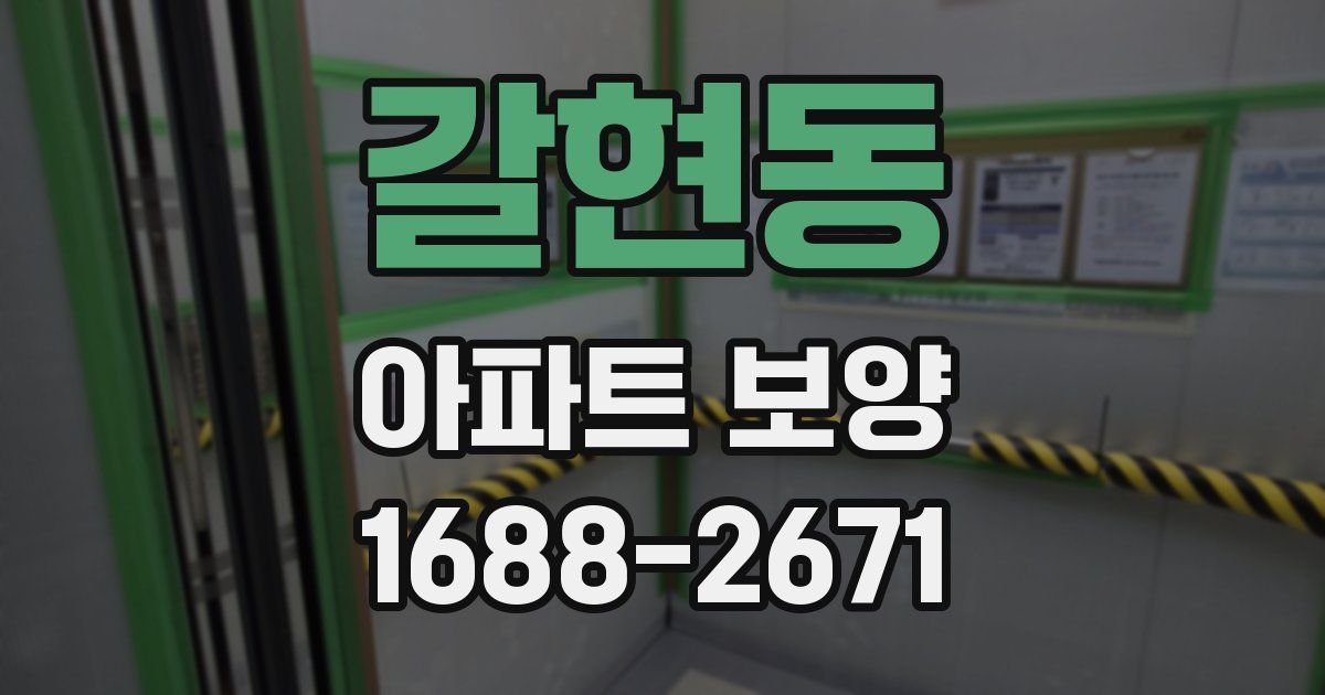 갈현동 아파트 보양