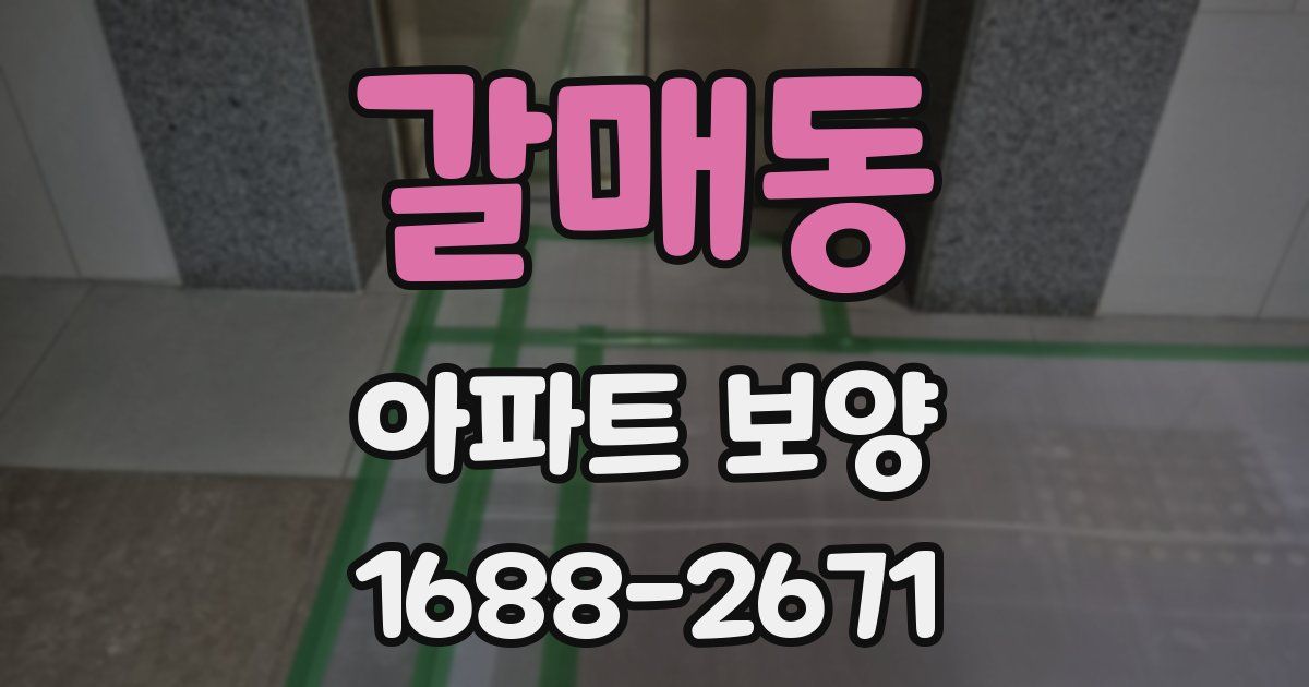 갈매동 아파트 보양