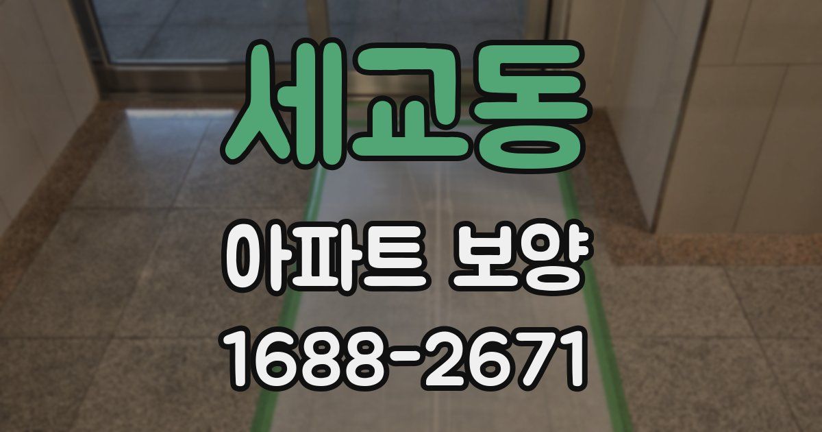 세교동 아파트 보양