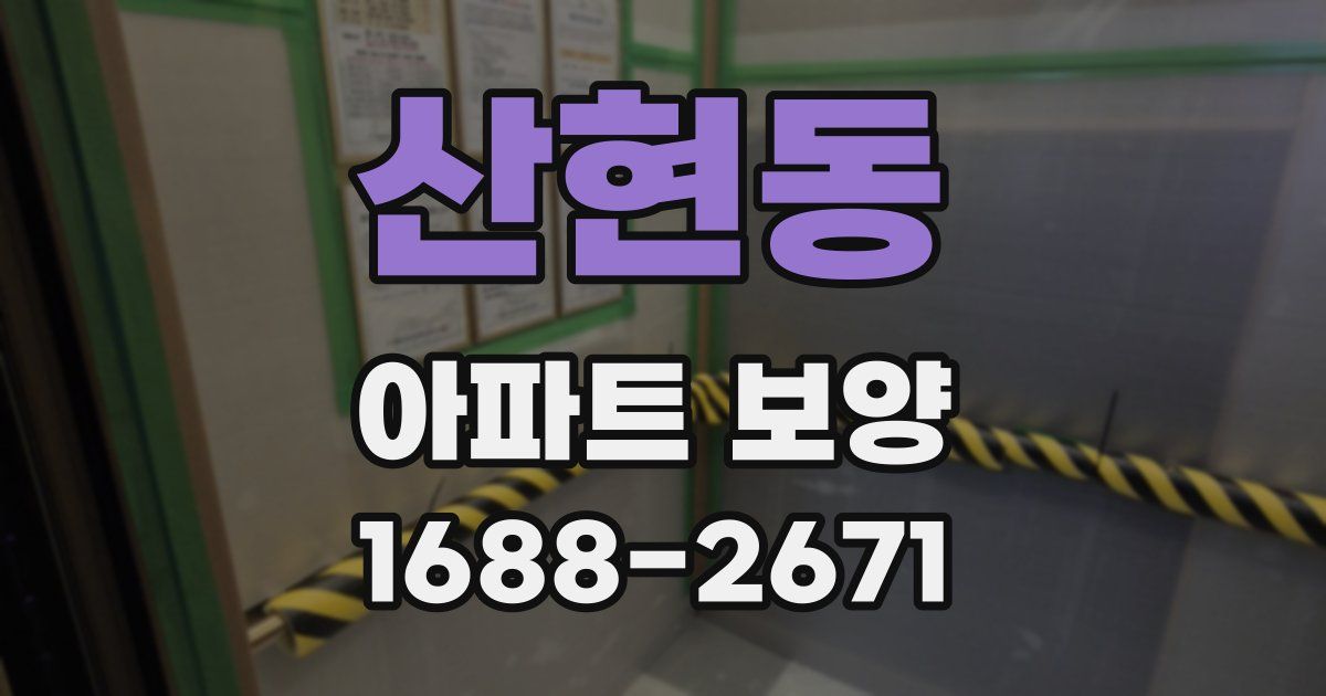 산현동 아파트 보양