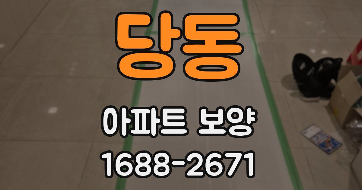 당동 아파트 보양