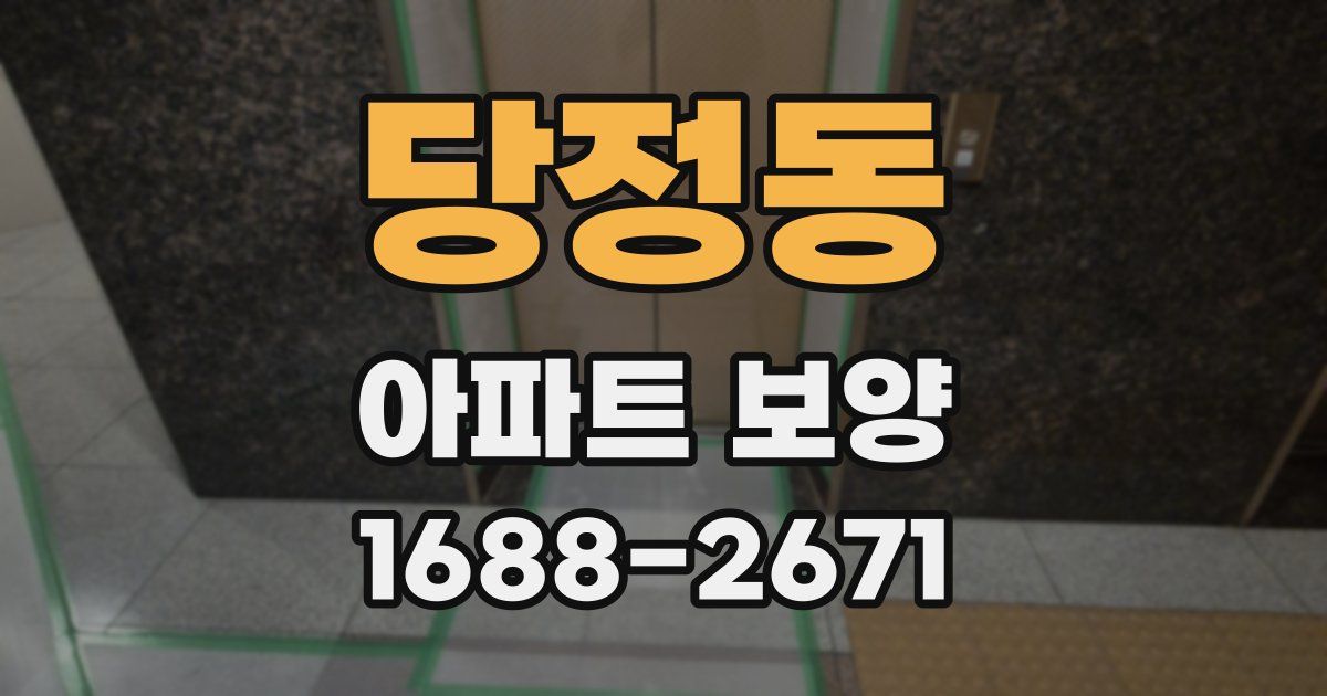 당정동 아파트 보양