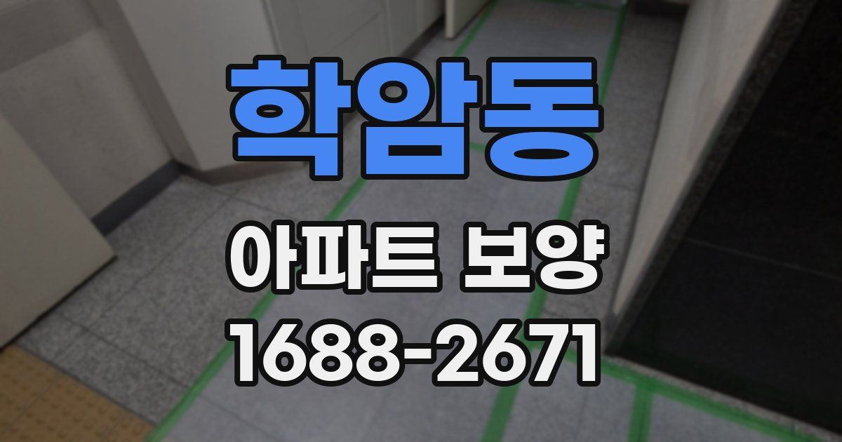 학암동 아파트 보양