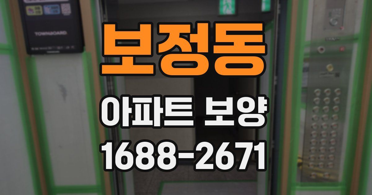 보정동 아파트 보양