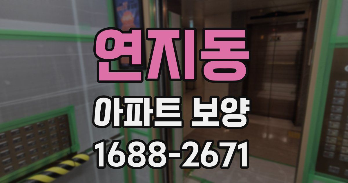 연지동 아파트 보양