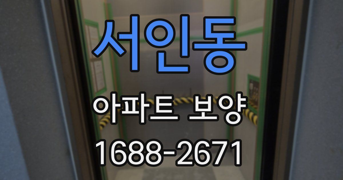 서인동 아파트 보양