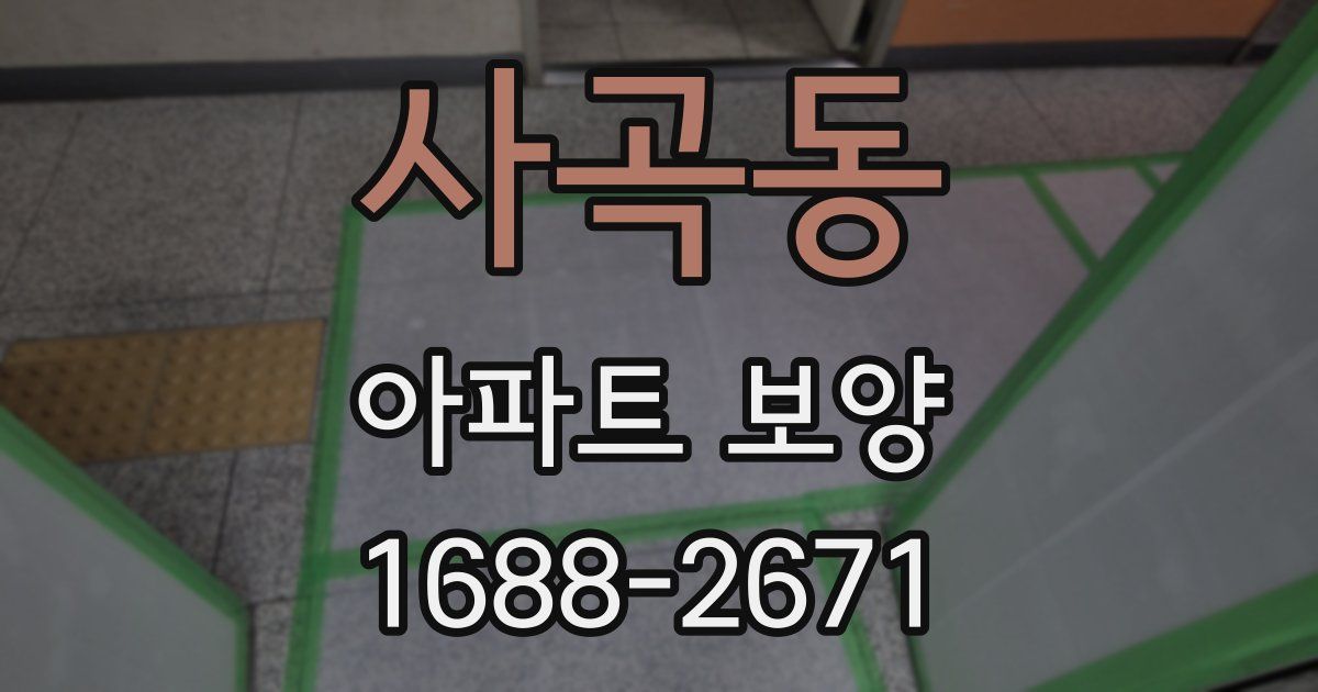 사곡동 아파트 보양