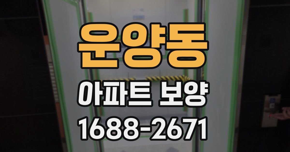 운양동 아파트 보양
