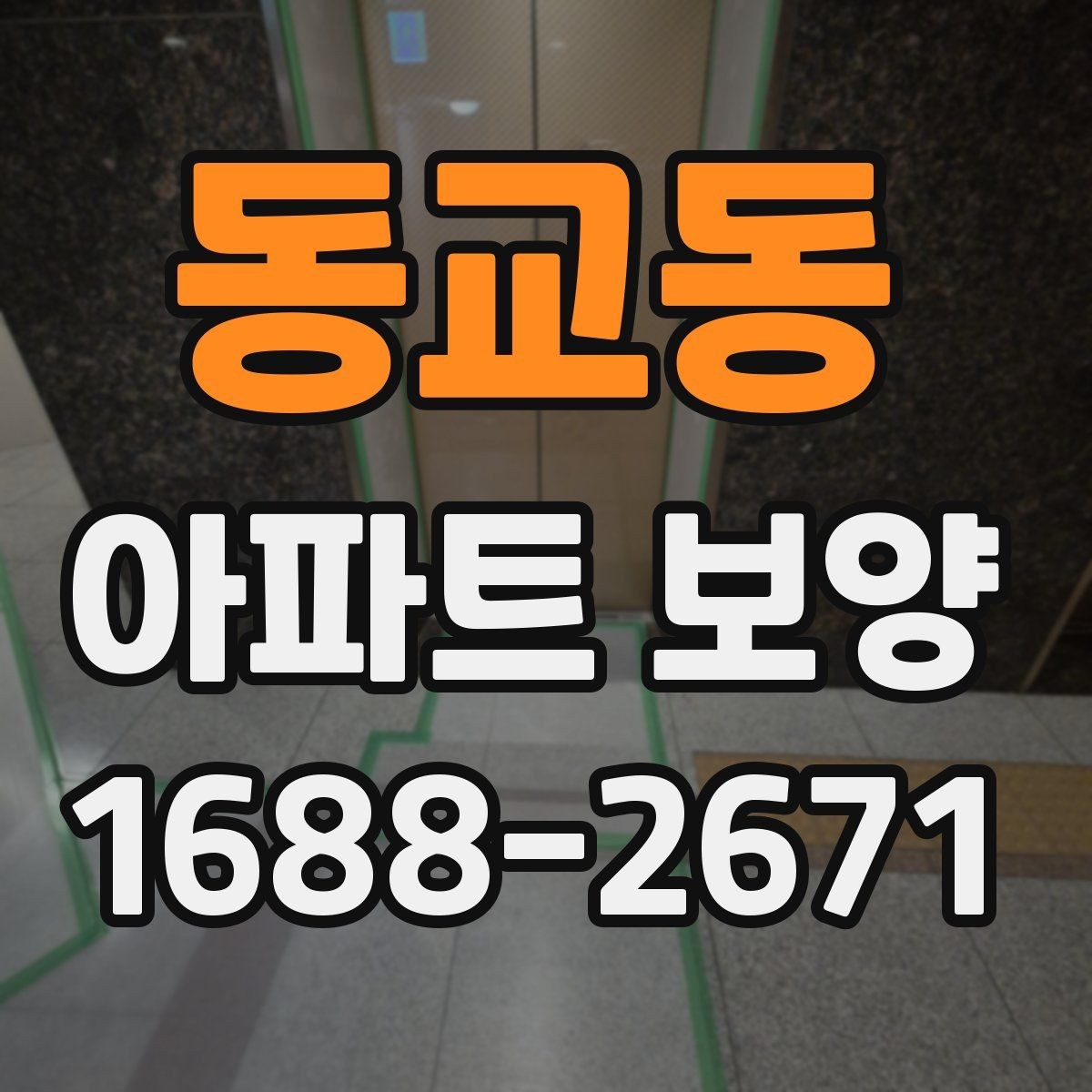 동교동 아파트 보양 작업 시 소음과 동선 관리