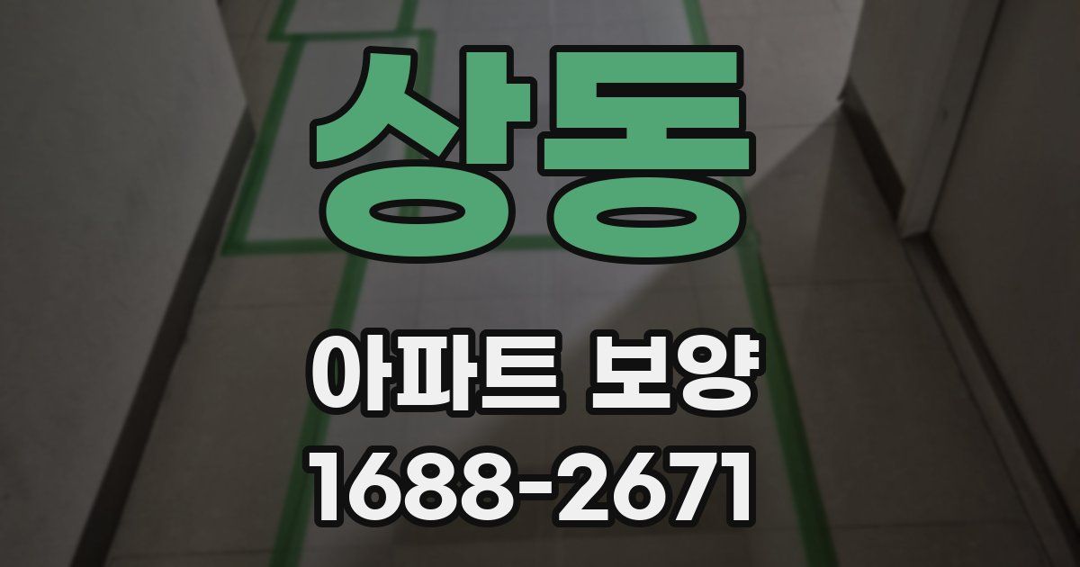 상동 아파트 보양
