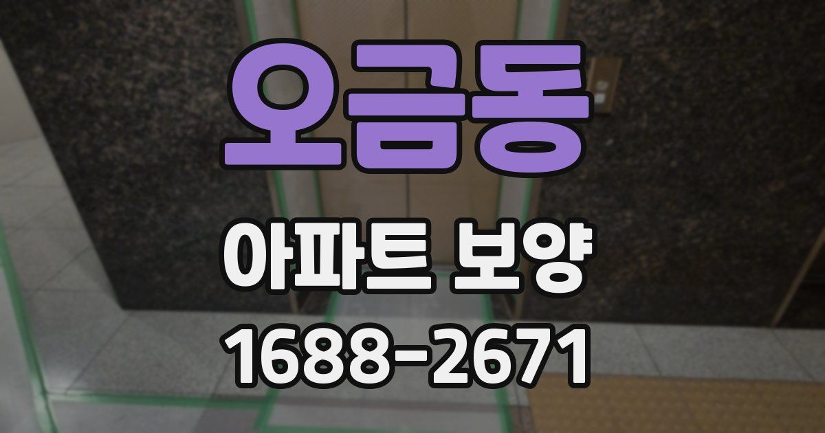 오금동 아파트 보양