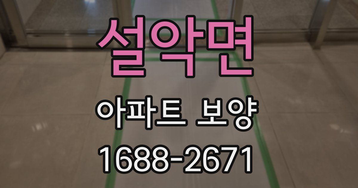 설악면 아파트 보양
