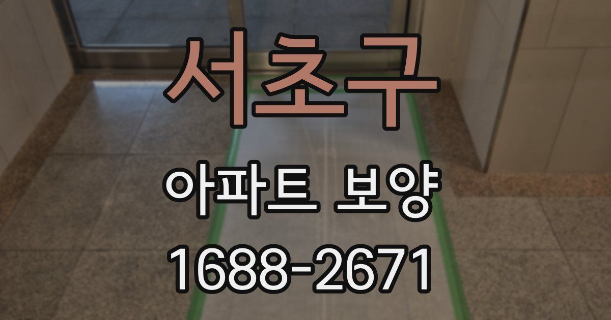 서초구 아파트 보양
