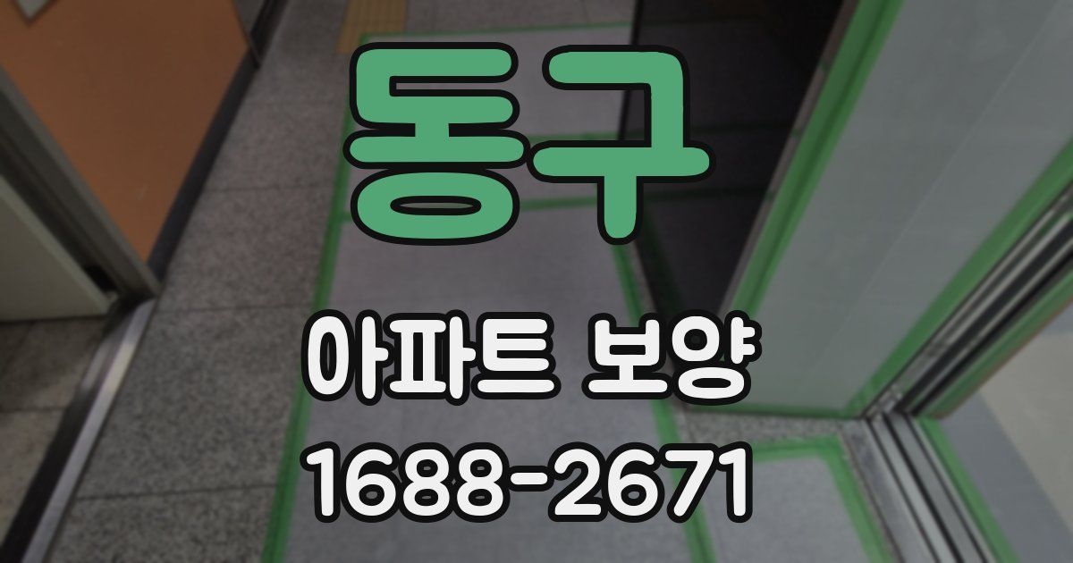 동구 아파트 보양