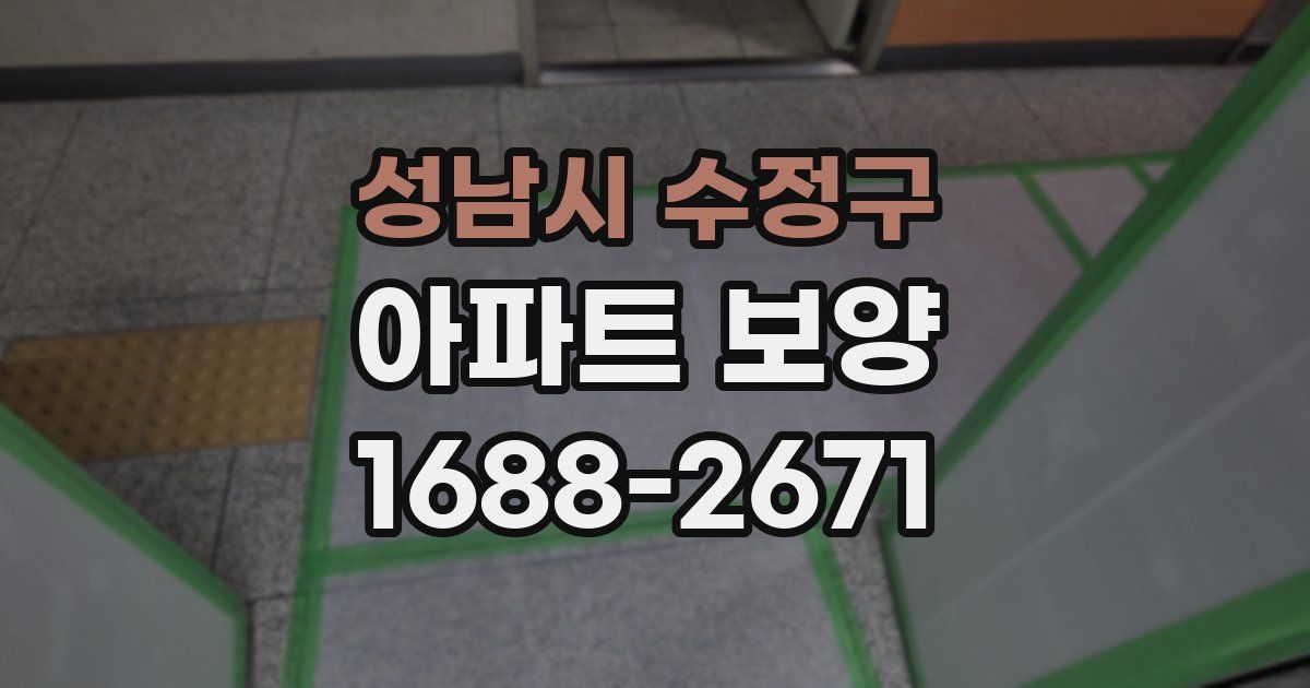 성남시 수정구 아파트 보양