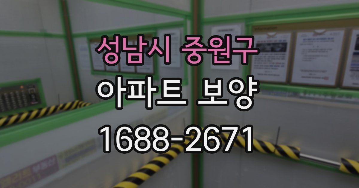 성남시 중원구 아파트 보양