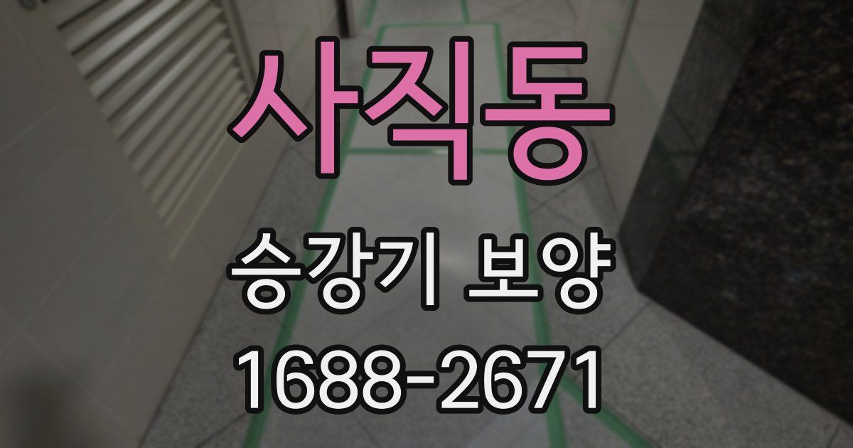 사직동 승강기 보양