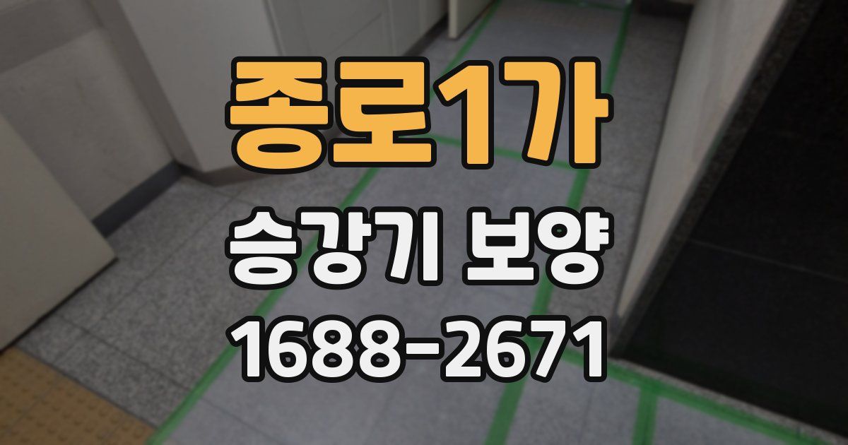 종로1가 승강기 보양