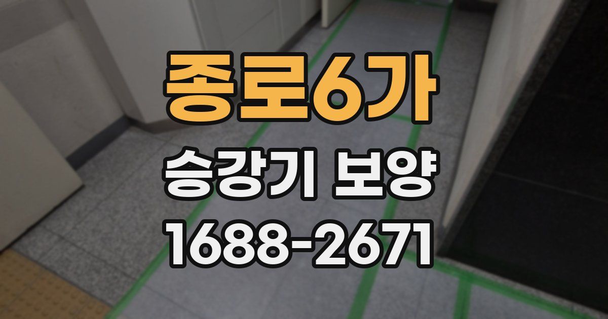 종로6가 승강기 보양