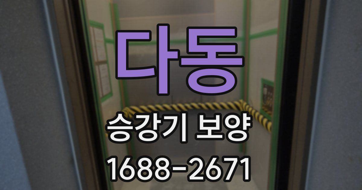 다동 승강기 보양