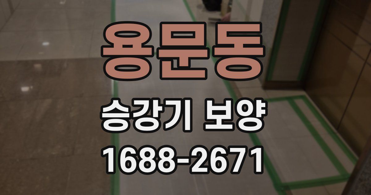 용문동 승강기 보양