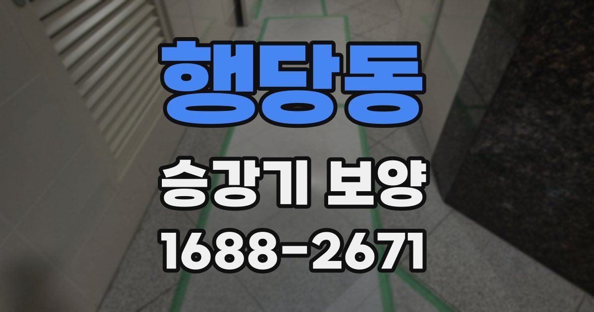행당동 승강기 보양