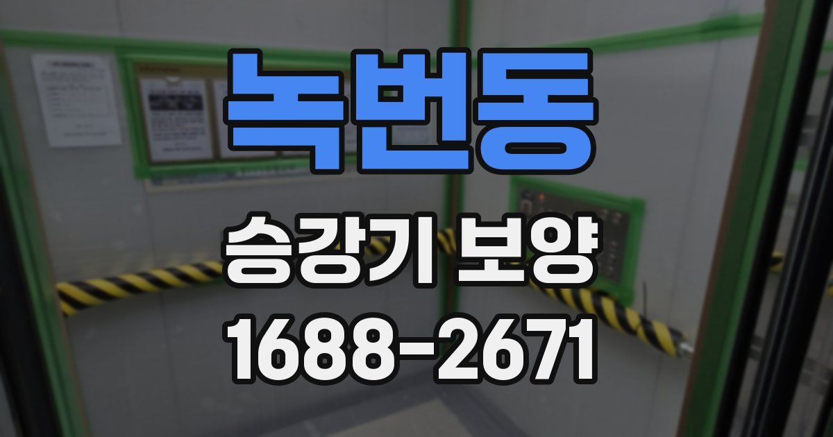 녹번동 승강기 보양