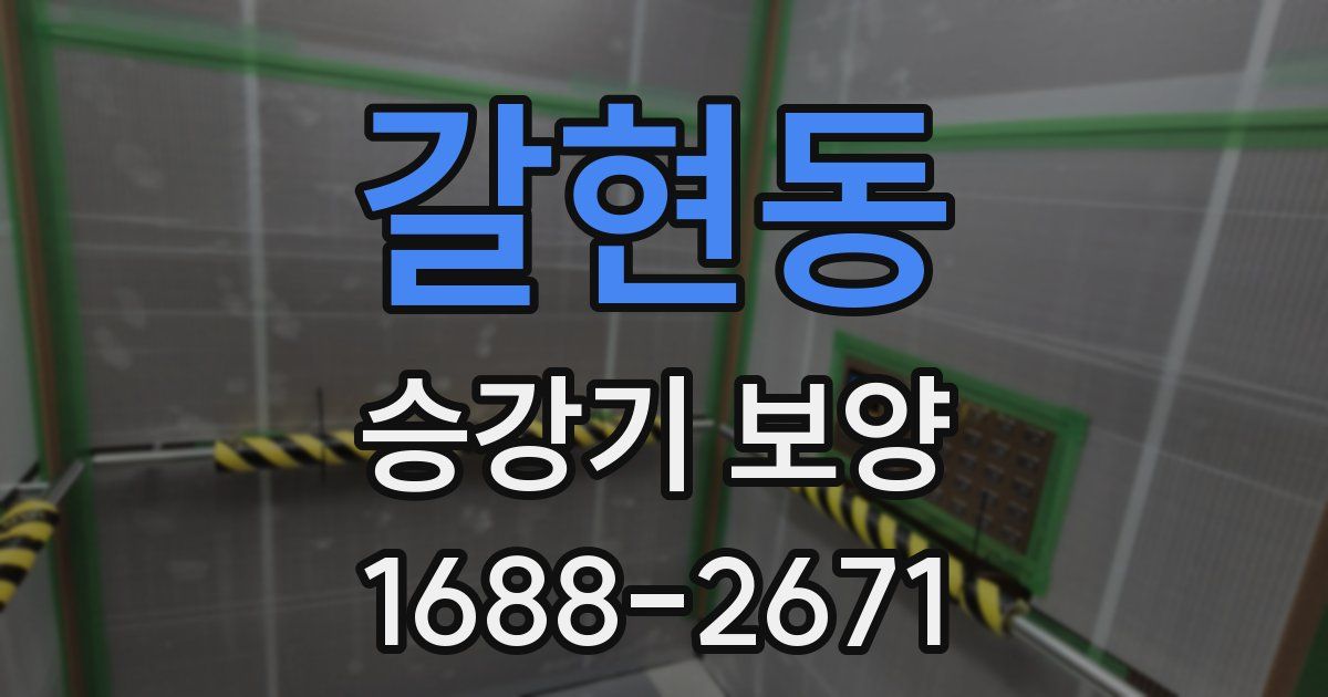 갈현동 승강기 보양