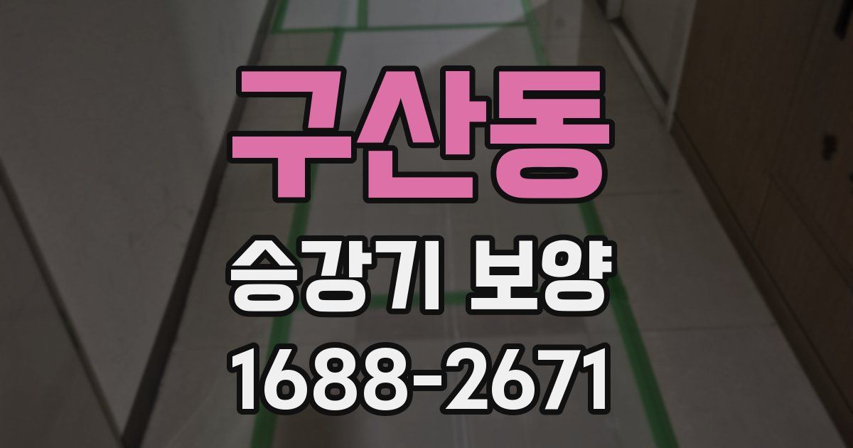 구산동 승강기 보양