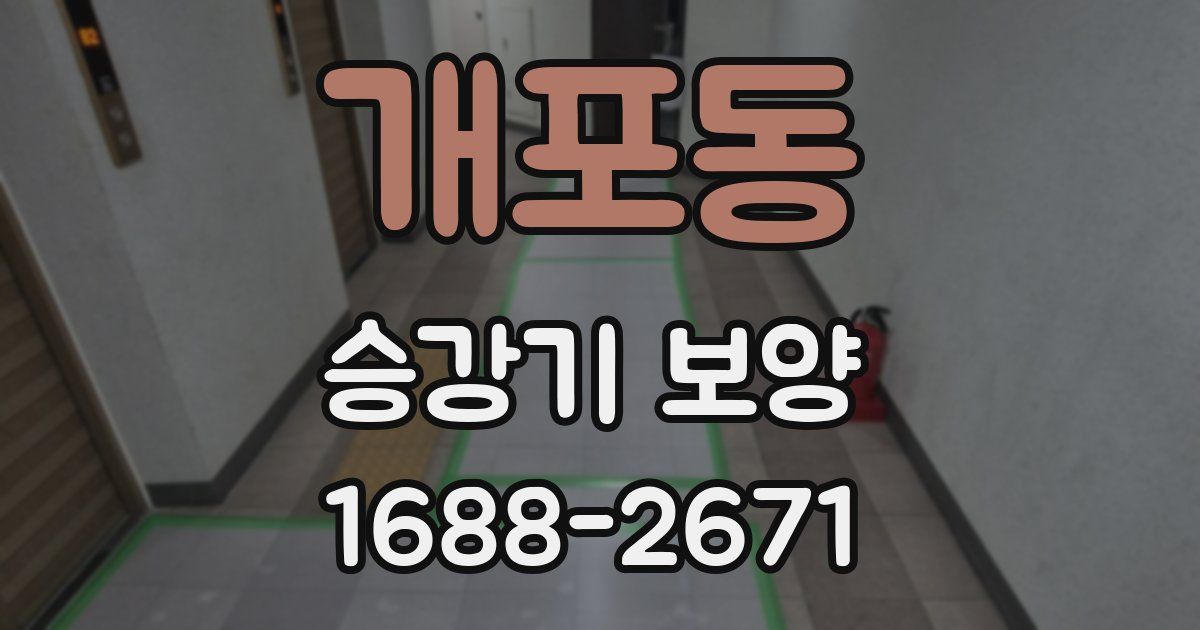 개포동 승강기 보양