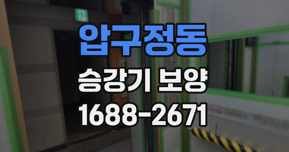 압구정동 승강기 보양